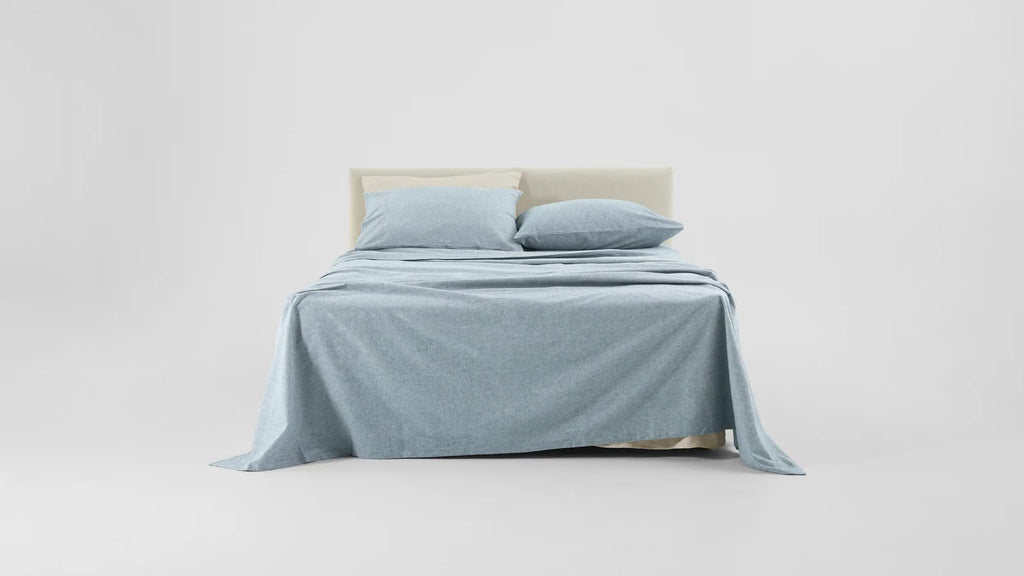 Brushed Cotton Flannel Fitted Sheet in Multiple Bedding Sizes and Calm Bedroom Colours · 100% brushed cotton flannel