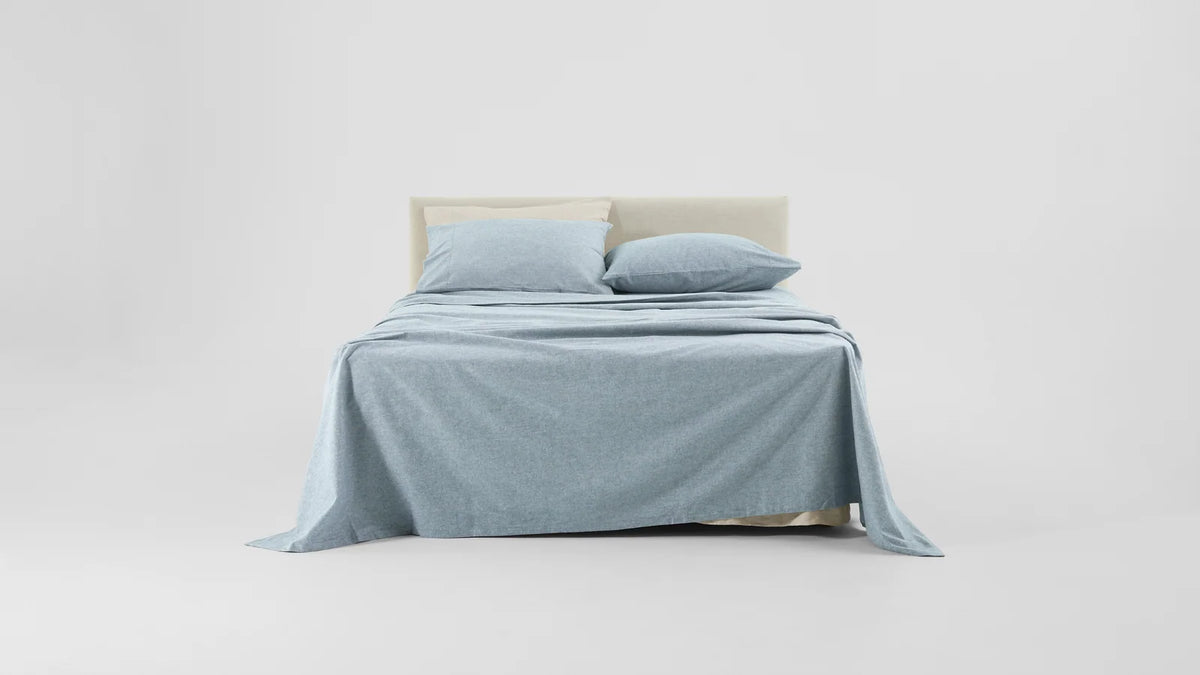 Brushed Cotton Flannel Fitted Sheet in Multiple Bedding Sizes and Calm Bedroom Colours · 100% brushed cotton flannel