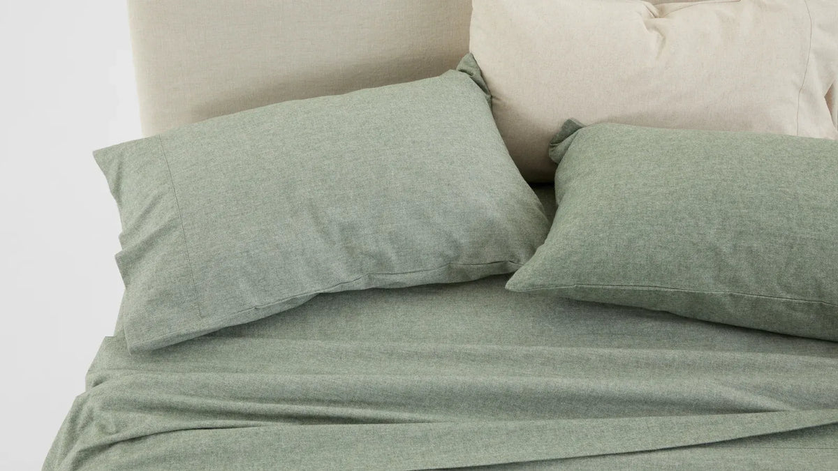 Brushed Cotton Flannel Fitted Sheet in Multiple Bedding Sizes and Calm Bedroom Colours · 100% brushed cotton flannel