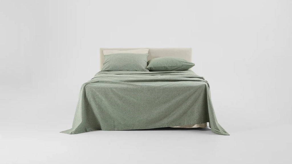 Brushed Cotton Flannel Fitted Sheet in Multiple Bedding Sizes and Calm Bedroom Colours · 100% brushed cotton flannel