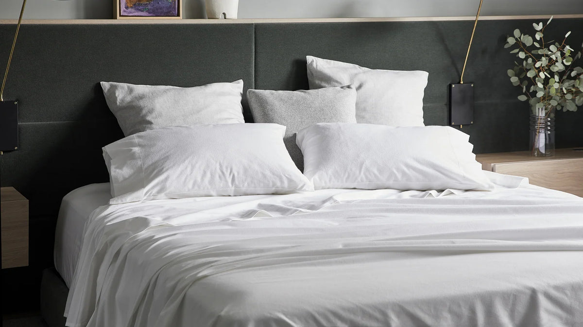 Brushed Cotton Flannel Fitted Sheet in Multiple Bedding Sizes and Calm Bedroom Colours · 100% brushed cotton flannel