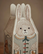 Bunny Tissue Box Cover in Embroidered Felt