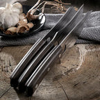 Butcher Knife Set for Kitchen Meat and BBQ Prep with Cleaver, Boning and Slicing Knives, Leather Sheaths
