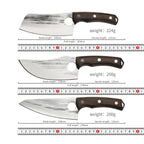 Butcher Knife Set for Kitchen Meat and BBQ Prep with Cleaver, Boning and Slicing Knives, Leather Sheaths