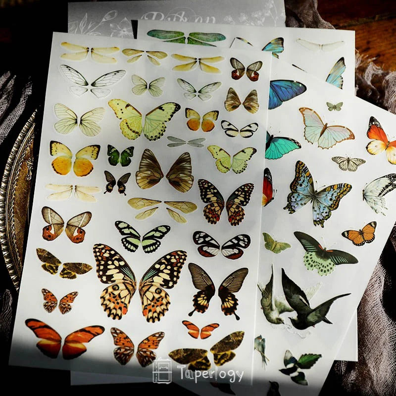 Butterfly Rub-on Stickers in a Three-Sheet Pack for Adding Decorative Motifs to Creative Craft Projects