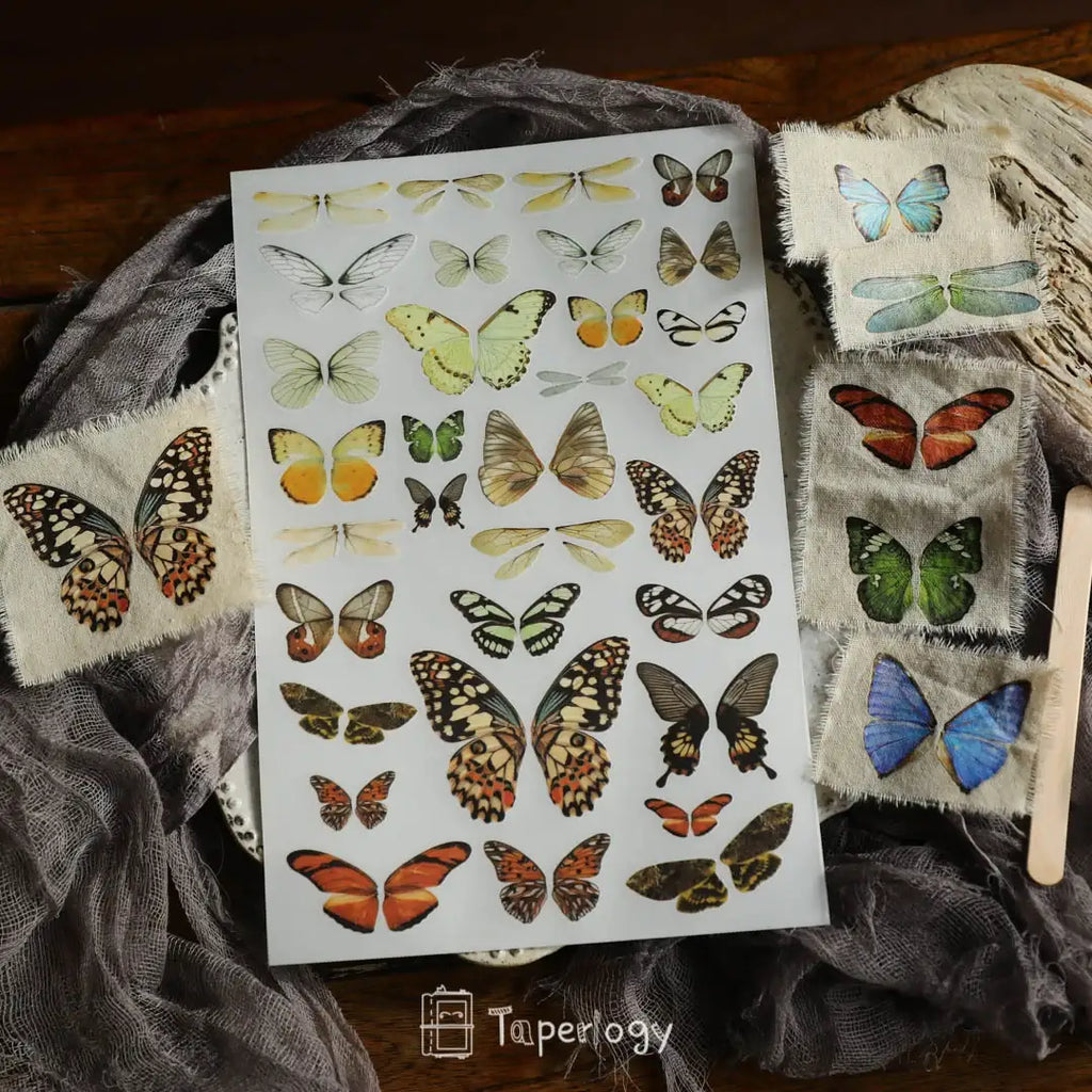 Butterfly Rub-on Stickers in a Three-Sheet Pack for Adding Decorative Motifs to Creative Craft Projects