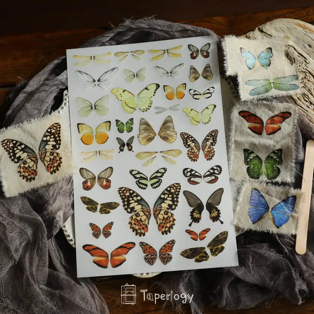 Butterfly Rub-on Stickers in a Three-Sheet Pack for Adding Decorative Motifs to Creative Craft Projects