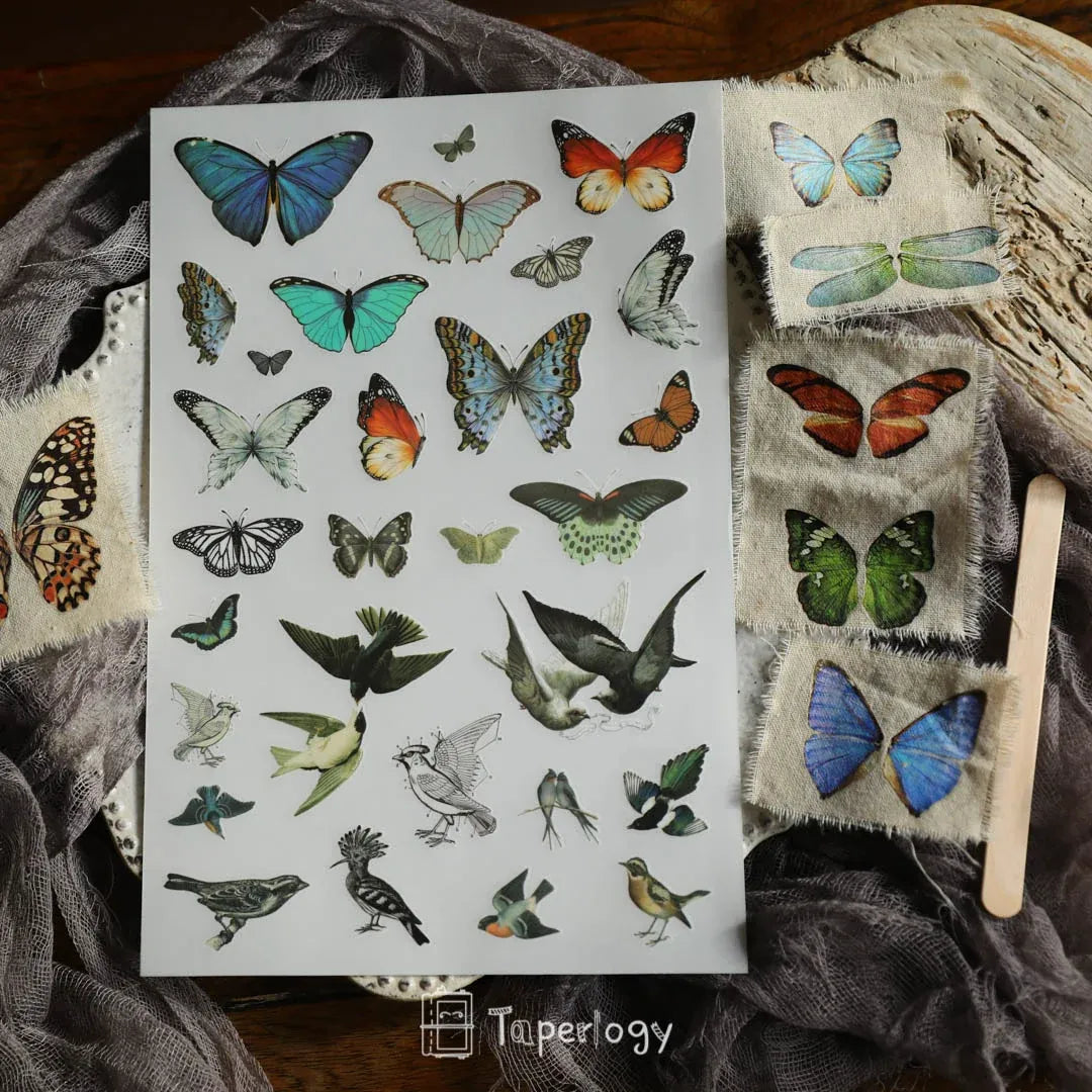 Butterfly Rub-on Stickers in a Three-Sheet Pack for Adding Decorative Motifs to Creative Craft Projects