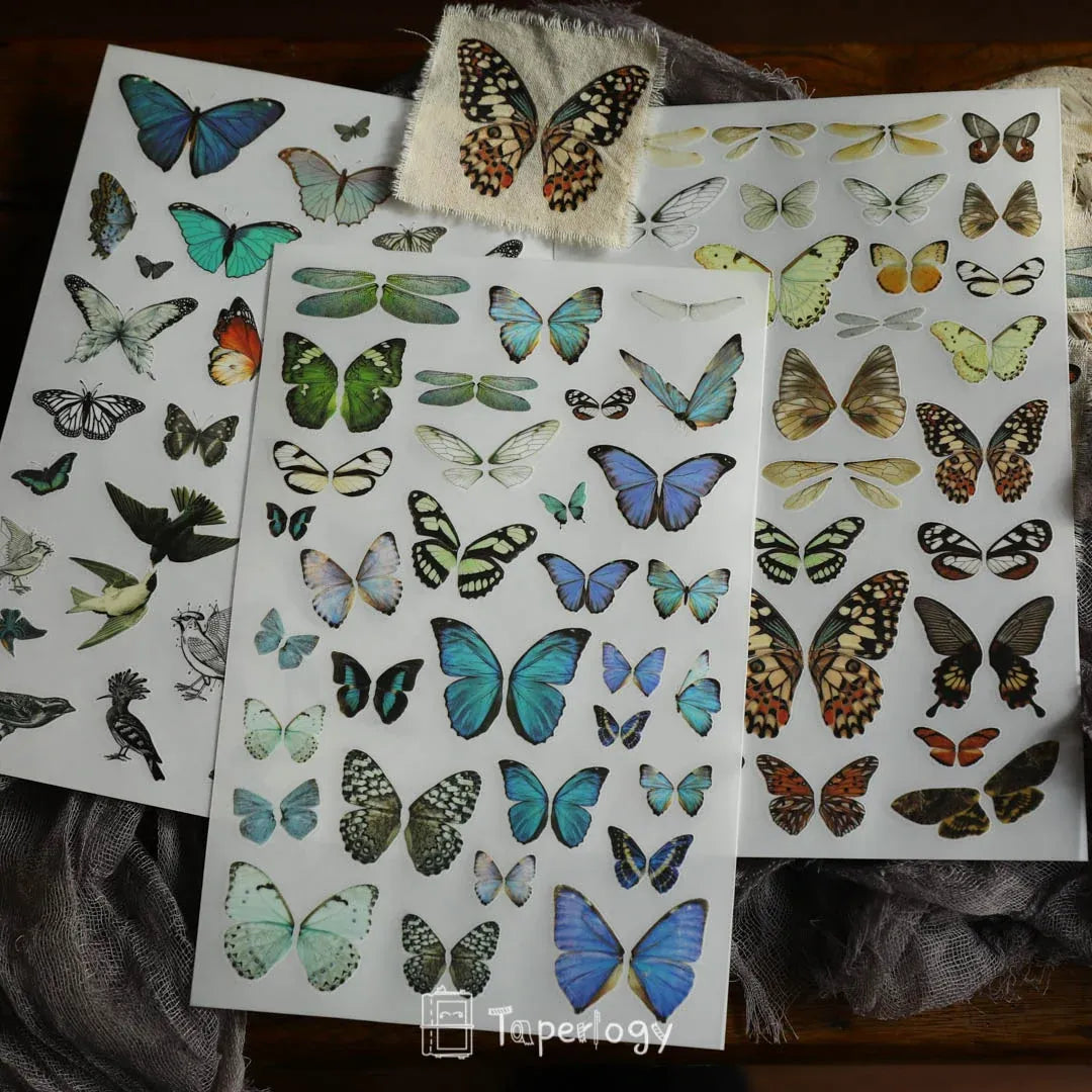 Butterfly Rub-on Stickers in a Three-Sheet Pack for Adding Decorative Motifs to Creative Craft Projects