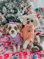 Cable Knit Dog Sweater in Lavender