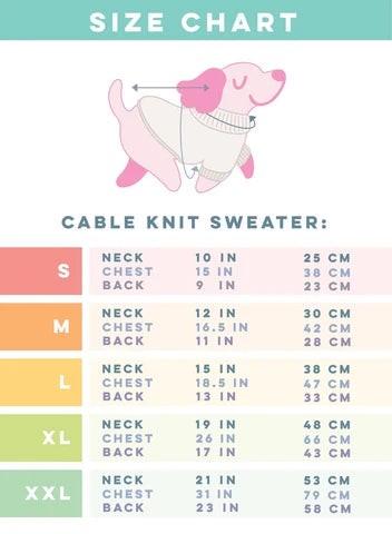 Cable Knit Dog Sweater in Lavender