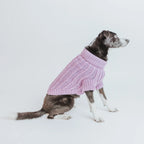 Cable Knit Dog Sweater in Lavender