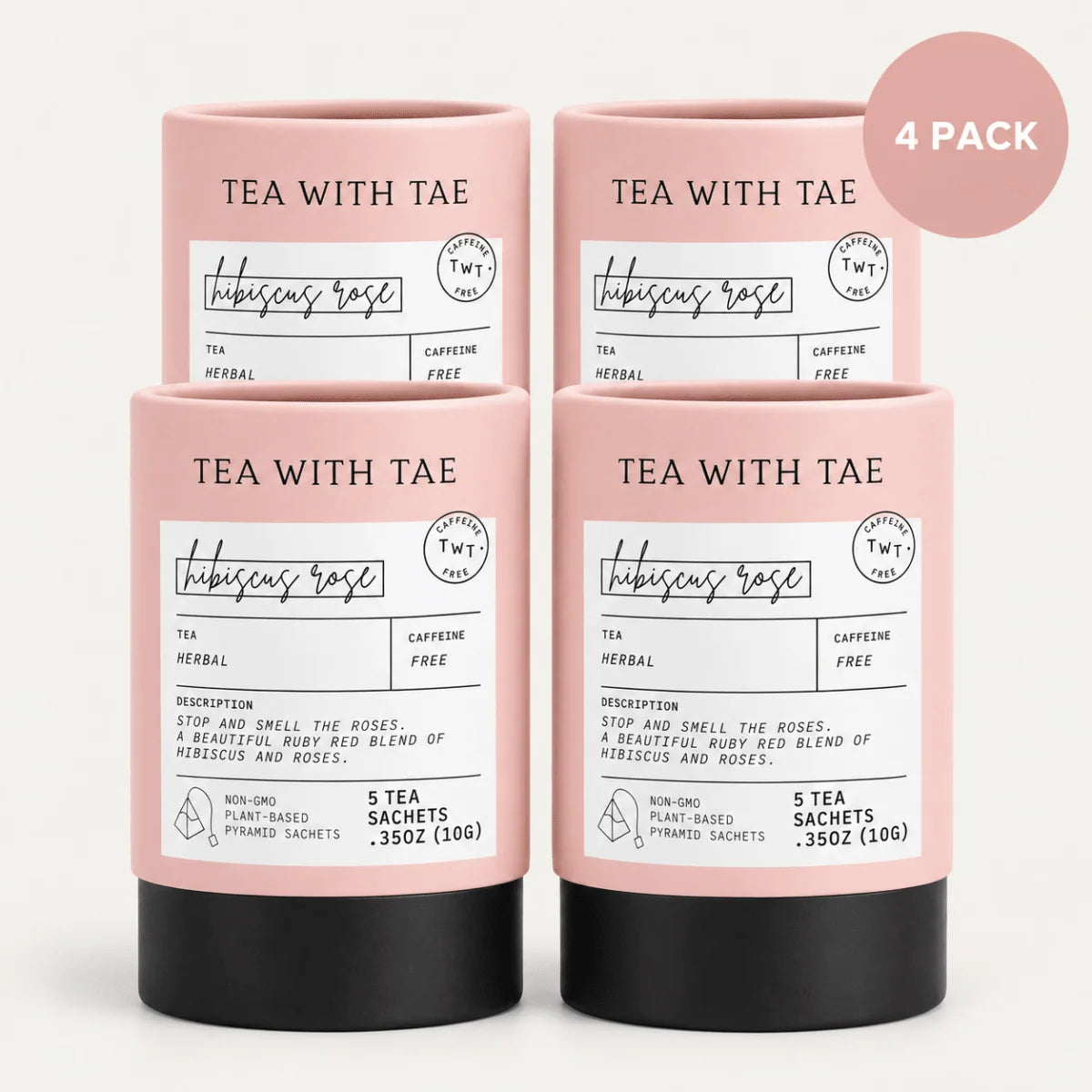 Caffeine-Free Hibiscus Tea Bags in Mini Tubes, 4-Pack
