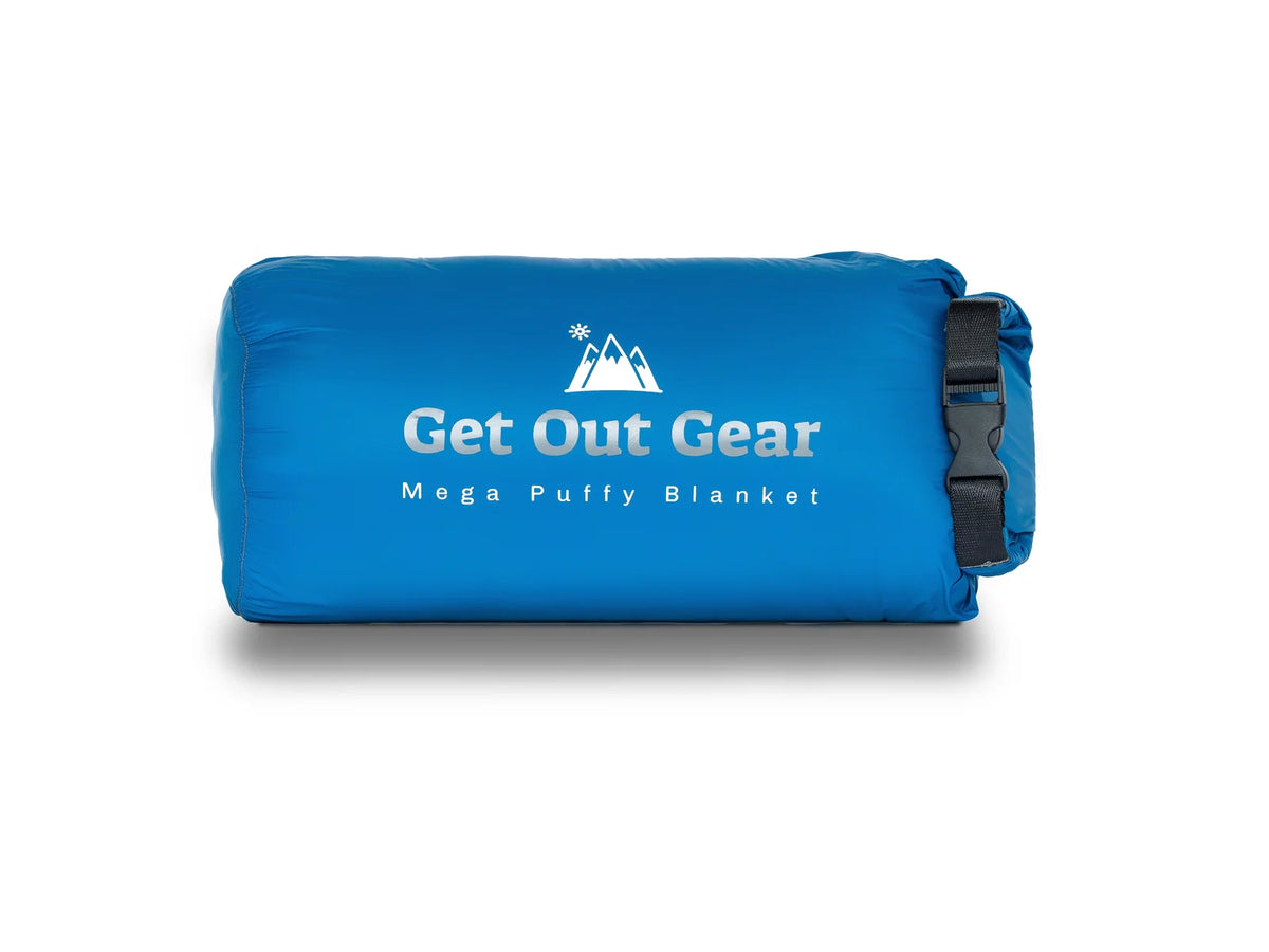 Camping Blanket with 650 Fill Power Down, 35°F Warmth, Poncho Snaps and Compact Stuff Sack