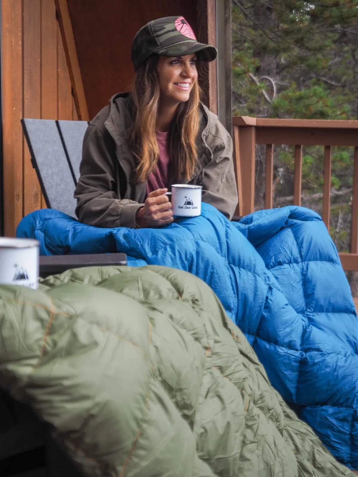 Camping Blanket with 650 Fill Power Down, 35°F Warmth, Poncho Snaps and Compact Stuff Sack