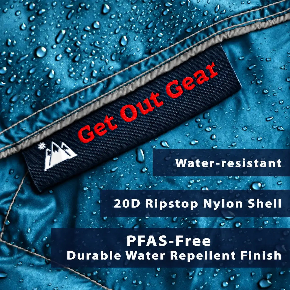 Camping Blanket with 650 Fill Power Down, 35°F Warmth, Poncho Snaps and Compact Stuff Sack