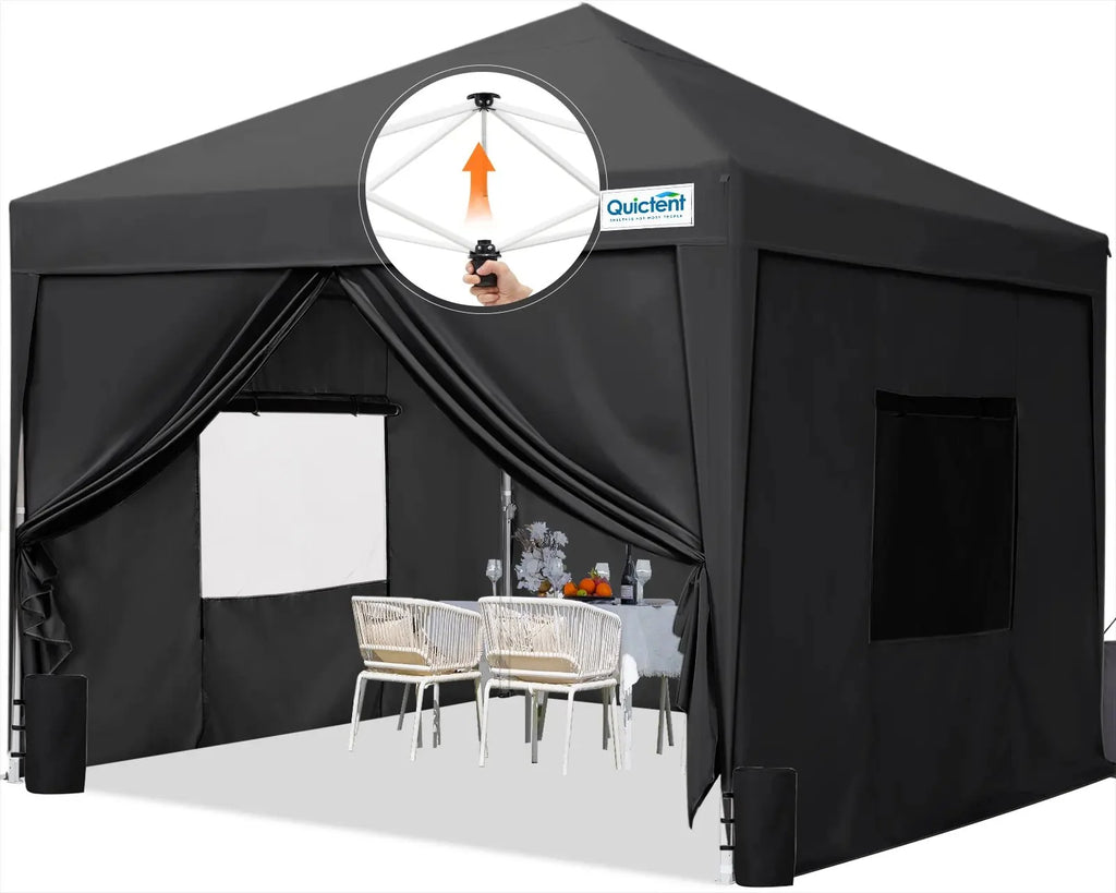 Canopy Tent 10' x 10' Pop Up Shelter, Black (Upgraded)