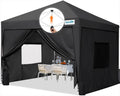 Canopy Tent 10' x 10' Pop Up Shelter, Black (Upgraded)