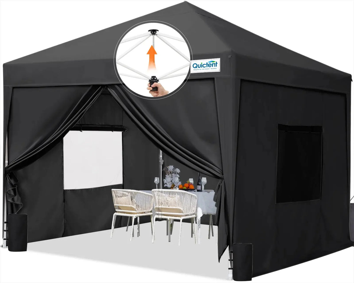 Canopy Tent 10' x 10' Pop Up Shelter, Black (Upgraded)