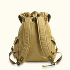 Canvas School Backpack with Full Grain Leather Accents and a 15.6-Inch Laptop Sleeve for Daily Use