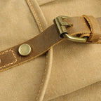 Canvas School Backpack with Full Grain Leather Accents and a 15.6-Inch Laptop Sleeve for Daily Use