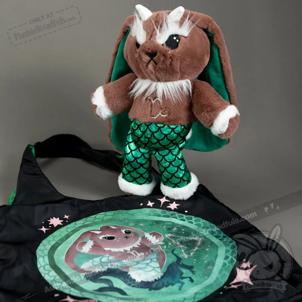 Capricorn Rabbit Plush Set with a Super Soft 57 cm Stuffed Animal, Sturdy Tote Bag and Decal Sticker