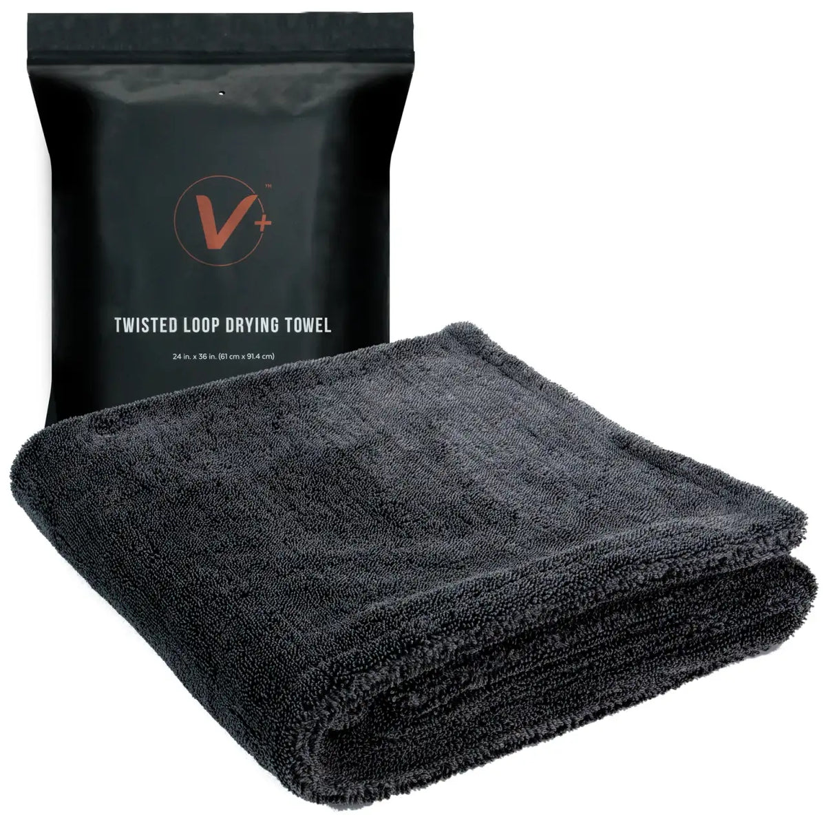 Car Drying Towel with 1200 GSM Twisted Loop Microfiber, Double Layer and 24 x 36 Inch Coverage
