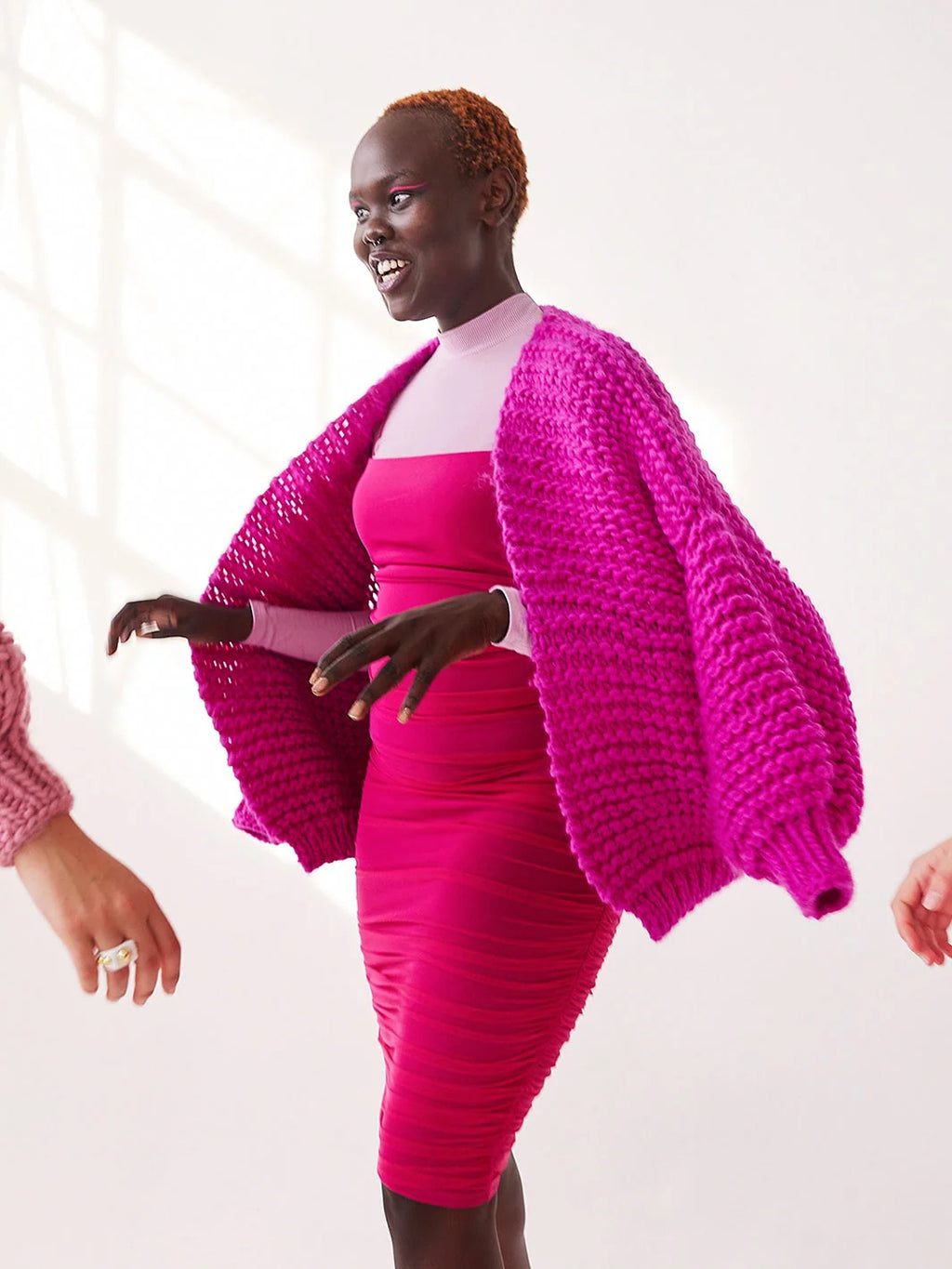 Cardigan Knitting Kit for Beginners with Chunky Knit Style and Size 6–8 to 22–24 · Knit Kit