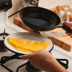 Cast Iron Chef Skillet for Morning Eggs, 7.5-Inch Preseasoned Pan with a Smooth Surface and Curved Sides