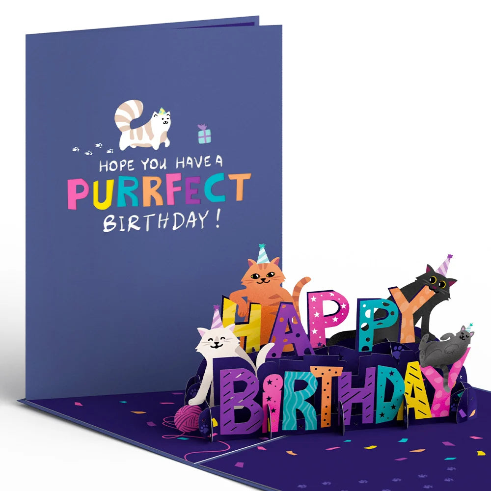 Cat Birthday Pop-Up Greeting Card