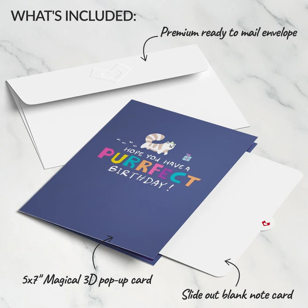 Cat Birthday Pop-Up Greeting Card