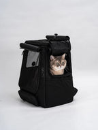Cat Carrier Backpack with Technical Performance Materials and a Design Centered on Feline Curiosity