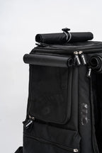 Cat Carrier Backpack with Technical Performance Materials and a Design Centered on Feline Curiosity
