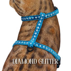 Cat Harness, Adjustable Escape-Resistant Walking Design with Swivel Back S — Standard 9in-16in (adjustable) / Diamond Glitter