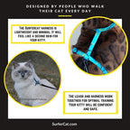 Cat Harness, Adjustable Escape-Resistant Walking Design with Swivel Back Strap and Colorful Reflective Styles