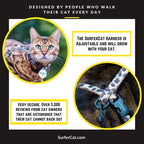 Cat Harness, Adjustable Escape-Resistant Walking Design with Swivel Back Strap and Colorful Reflective Styles