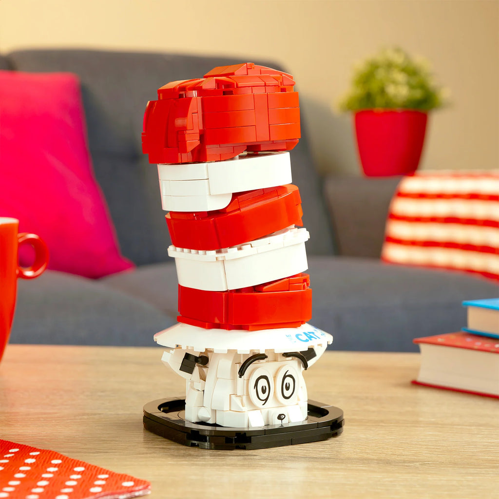 Cat in the Hat Collectible Craft Set with a Curved Red-and-White Striped Hat and Peeking Expression