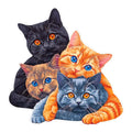 Cat Jigsaw Puzzle in A5 or A3 Sizes with Wooden Pieces and Challenging 12+ Designs for Relaxing Home Puzzling — A5