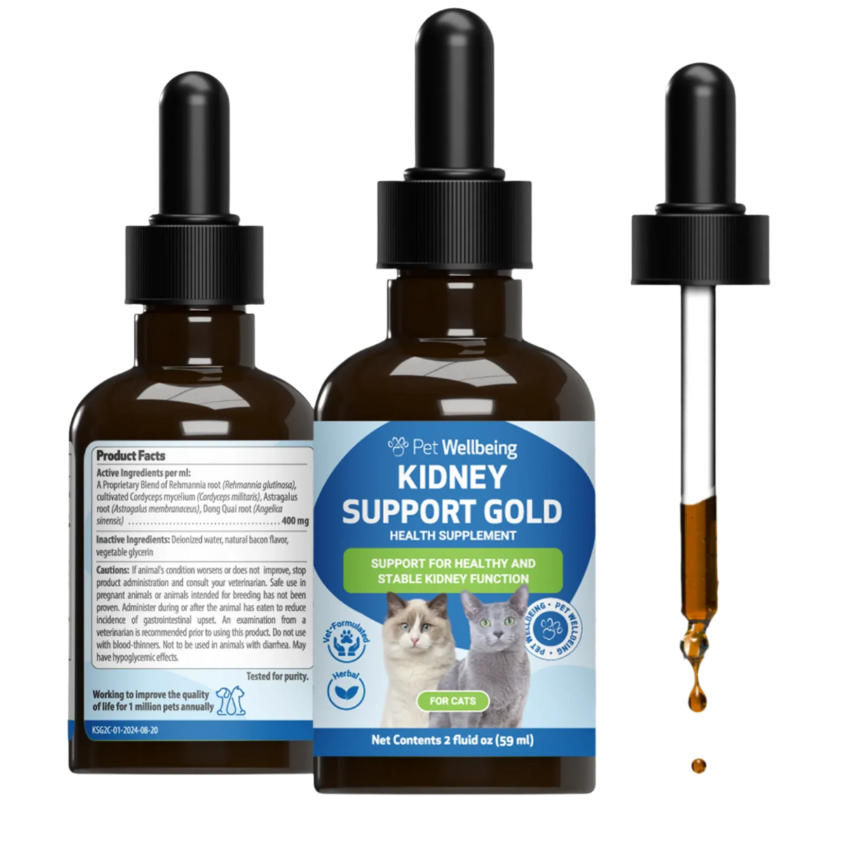 Cat Kidney Support Herbal Liquid Supplement, 2 oz.