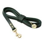 Cat Leash, Emerald Green / Leather