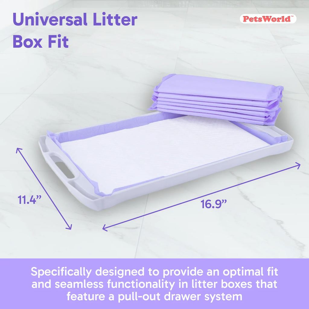 Cat Litter Box Pads and Liners with Quick-Dry Absorbency, Odor Control, Fresh or Unscented