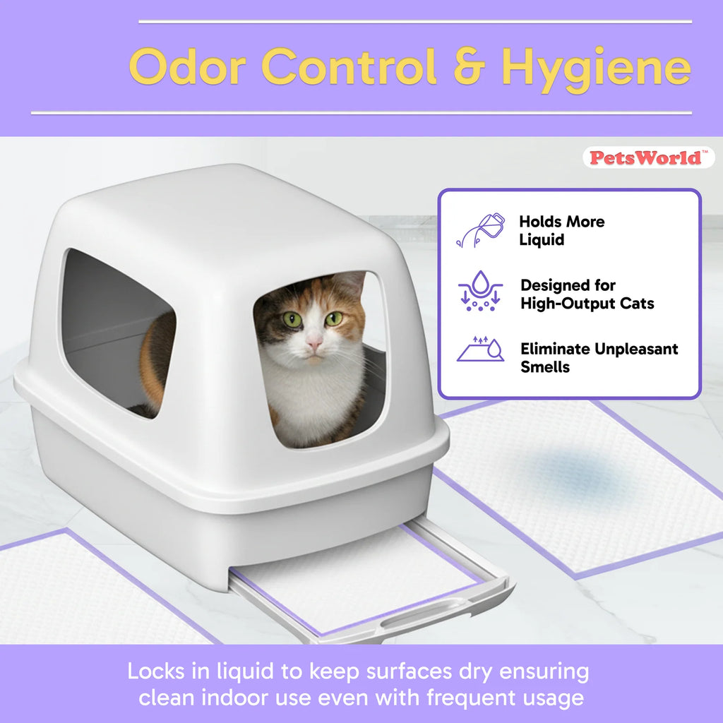 Cat Litter Box Pads and Liners with Quick-Dry Absorbency, Odor Control, Fresh or Unscented
