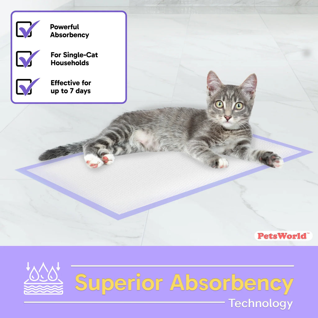 Cat Litter Box Pads and Liners with Quick-Dry Absorbency, Odor Control, Fresh or Unscented