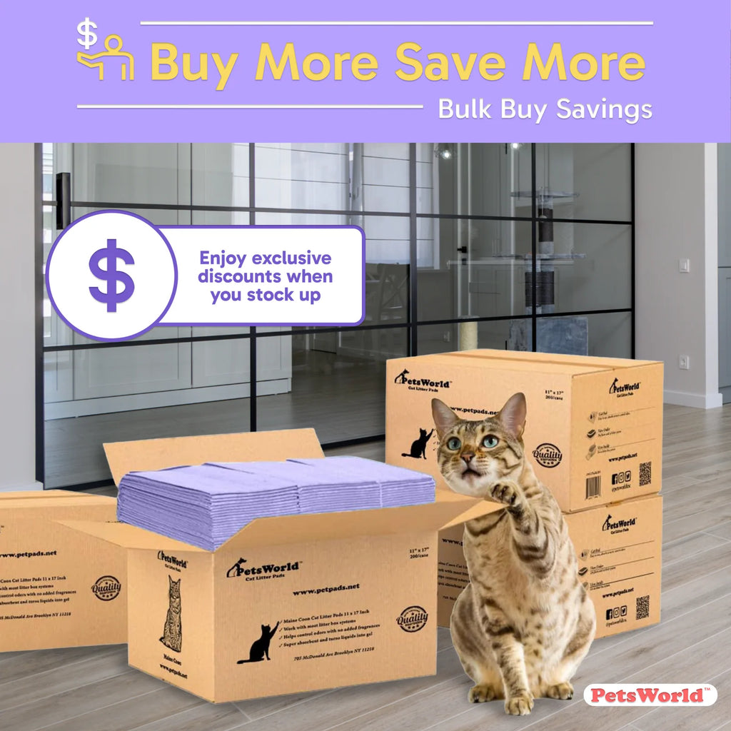 Cat Litter Box Pads and Liners with Quick-Dry Absorbency, Odor Control, Fresh or Unscented