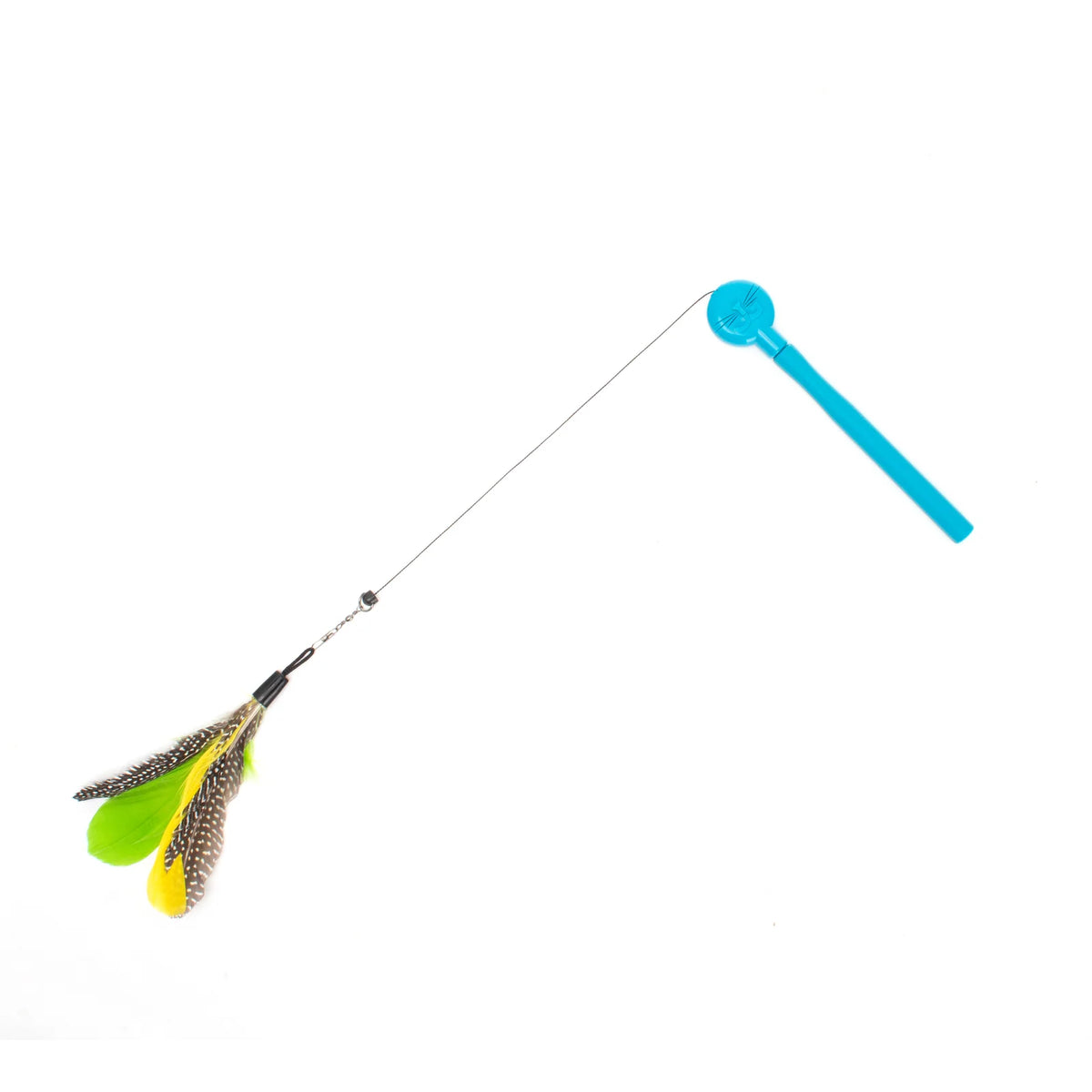 Cat Wand Toy Bundle with Telescoping Feather Wand and Replacement Feather Attachment for Interactive Hunt Play