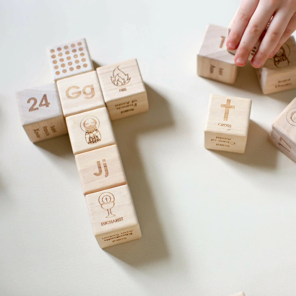 Catholic Wooden Alphabet Blocks Set
