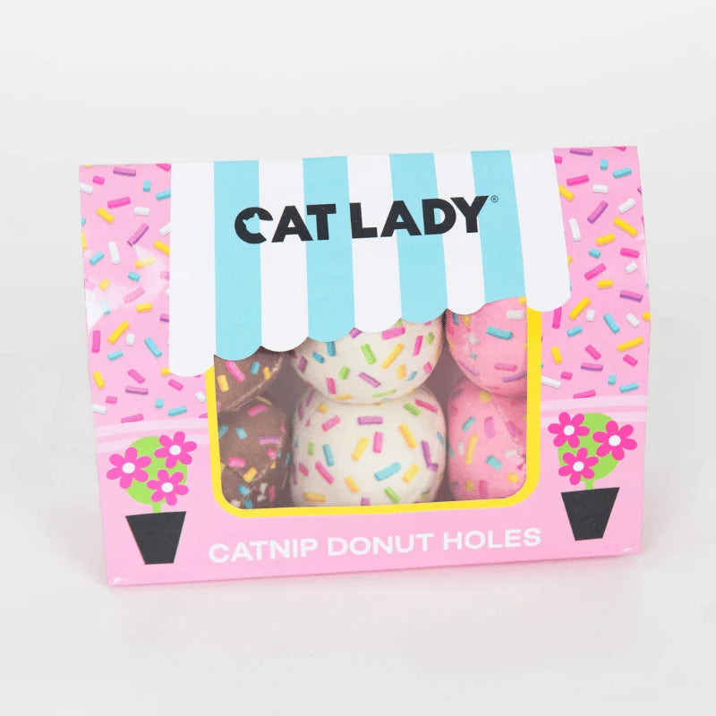 Catnip Donut Hole Toy Set, Six Assorted Sprinkle Designs for Playful Indoor Cats · catnip donut hole toys