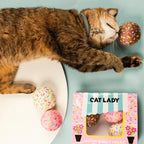 Catnip Donut Hole Toy Set, Six Assorted Sprinkle Designs for Playful Indoor Cats · catnip donut hole toys
