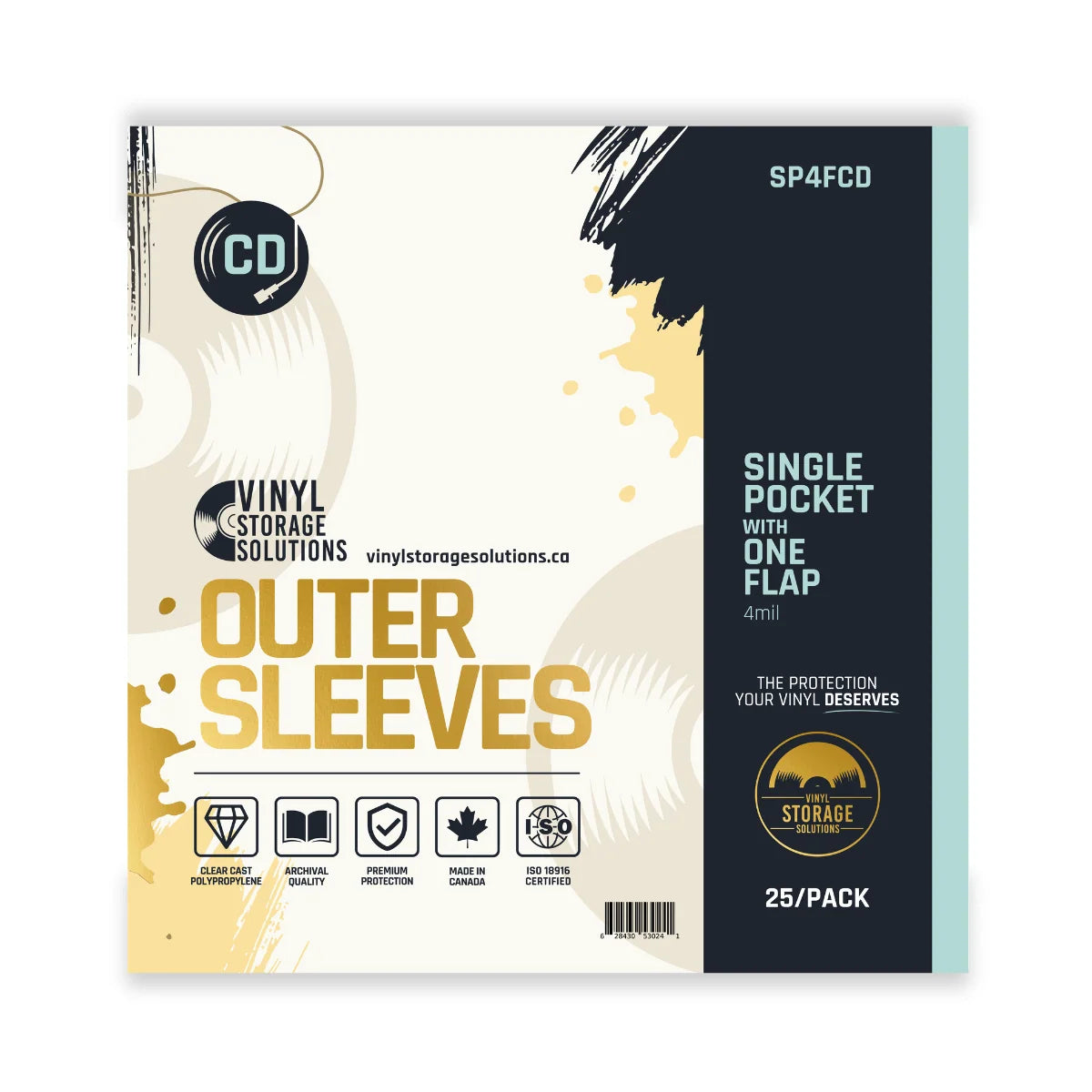 CD and DVD Outer Sleeves, 4mil Single Pocket Case Protectors with Tuckable Flap, 25-Pack for Jewel Cases
