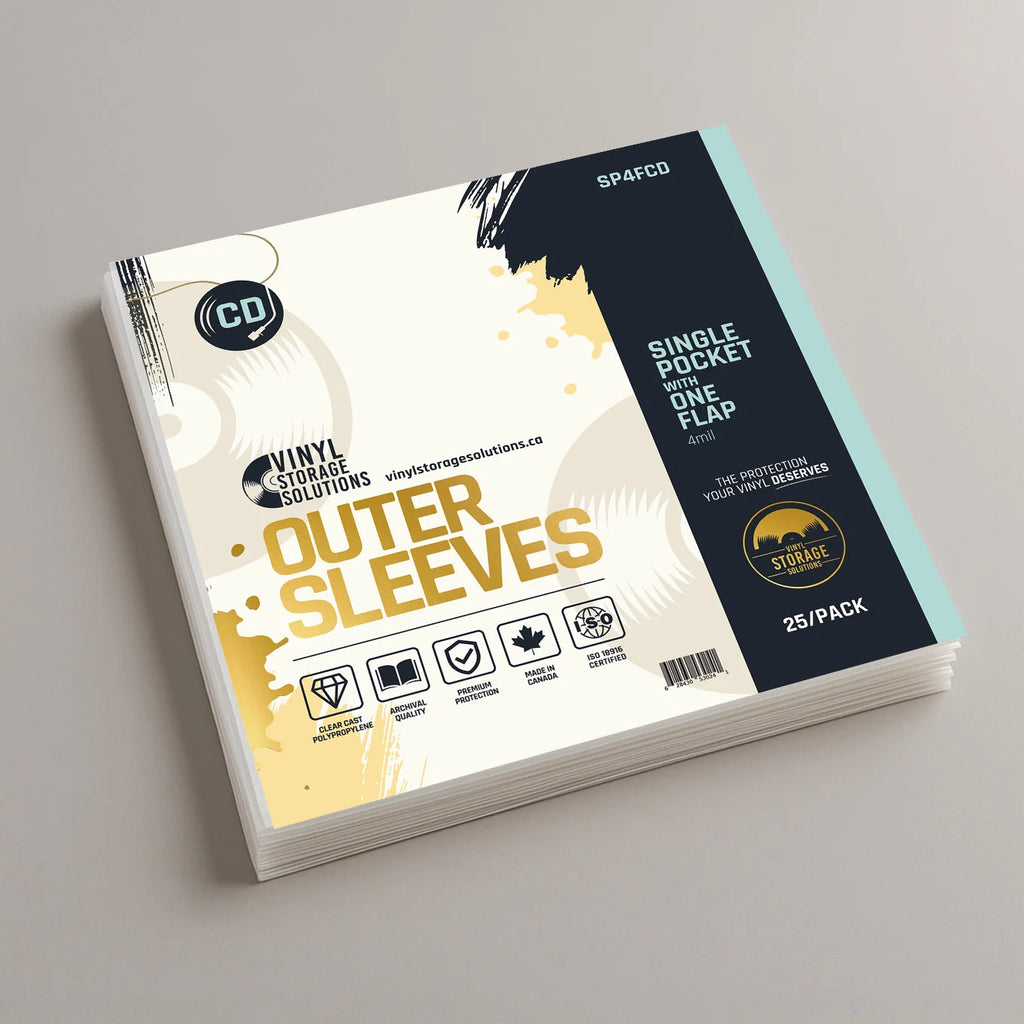 CD and DVD Outer Sleeves, 4mil Single Pocket Case Protectors with Tuckable Flap, 25-Pack for Jewel Cases